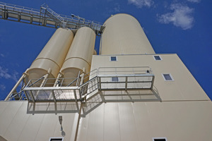  The Liebherr mixing tower featuring three different mixer systems supplies the Röckelein precast plant with concrete  