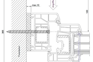  Abb. 2 Schematische Darstellung einer Amo®-Y Schraube und eines Fensterprofils. 