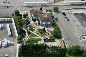  Aerial photograph of the head office and factory at Steinbourg in eastern France 