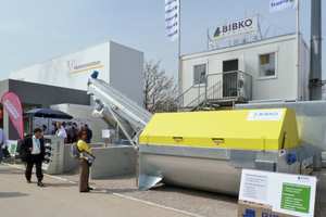  Many suppliers of product and system solutions presented themselves in the open air area, like Bibko and Putzmeister here 