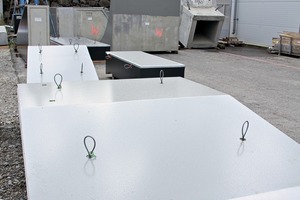  Part of a ramp for a skatepark. The company has the surfaces coated as a protection against signs of wear  