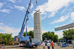  Prototyp eines Turmbauwerks aus Doppelwandelemente mit ­einer Höhe von rund 16,0 m 