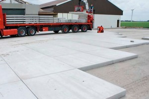  Areas paved with these concrete slabs are suitable for (heavy) goods transport, forklift traffic and parking lots 