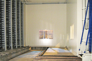  3A curing rack in a large chamber with transfer table and finger car  