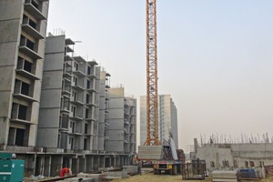  Erection of affordable living space for many Indian families is underway in Bharat City 
