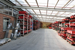  Klostermann uses this and other spaces to store (mainly Kobra and Rampf) molds for about 500 paver sizes  