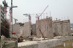  Installed precast wall units 