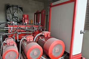  The complete hydraulic system had to be installed in a separate service room beside the actual production line  