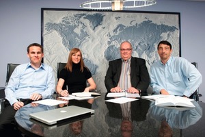  Fig. 4 The management team of Gesys GmbH &amp; Co. KG: Peter Laudick (CEO business management), Dr. Narcisa Schmidt (CEO marketing and sales), Jürgen Hupka (project management), Armin Gollinger (programming). 