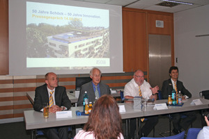  Press conference (from left to right): board member and CTO, Dr. Harald Braasch, founder of the company, Eberhard Schöck, chairman of the board, Nikolaus P. Wild and board member and CSO, Michael Schmitz 