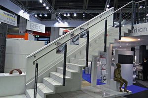  This slender and elegant staircase presented at a trade show is one of many good examples of what can today be made with cast stone 