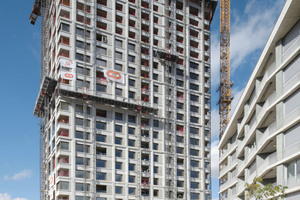  All façade sections of the Zölly high-rise could be reached through mobile outer platforms 