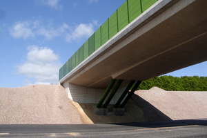  The bridge of white cement spanning A 72 is intended for agricultural traffic  