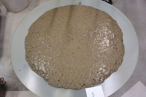  1Flow table showing a spread of about 790 mm from experiment 5 