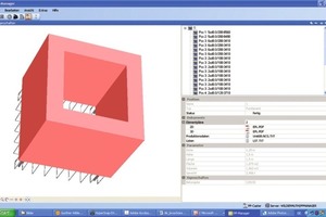  Fig. 5 The precast part is visualized completely in the properties window: concrete, reinforcement, embedded parts. Everything becomes visible in transparent mode. Right next to the display, all documents are available for direct access. 