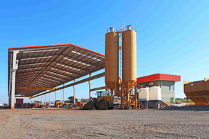  WCH also supplied the bins for aggregates (right) and cement (left) 