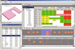  Fig. 11 Schedule view for production planning. In addition to this time window, the scheduled production on one line and the view of a specific element, all production sites can be shown to provide a total view. 
