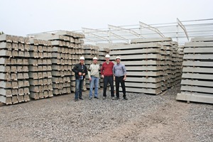  Nicolas Wechsler, ­Federico Yedrasiak and Vladimir Blinoff welcome BFT editor Silvio Schade (right to left) to the Zonis production location in Ezeiza 