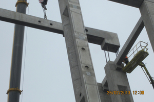  → 2 ... erection of the flexurally rigid moment frame corners  