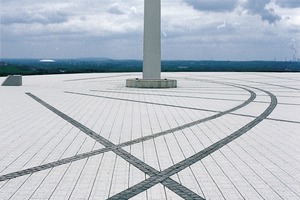  Fig. 21 Ecological paving system as a clock face in a solar clock at  „Landschaftspark Emscherbruch/Germany“ [BFT 9/2005].Abb. 21 Öko-Pflaster als „Zifferblatt“ für die Sonnenuhr auf der Bergehalde Hoheward im Landschaftspark Emscherbruch [BFT 9/2005]. 