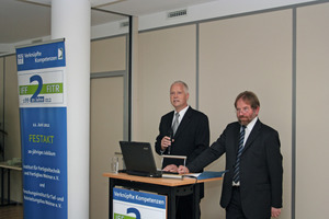  Dr.-Ing. Wolfgang Berger, Direktor des FITR, und Dr.-Ing. Ulrich Palzer, Direktor des IAB und des IFF (v.l.n.r.) begrüßten die Gäste  