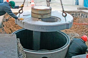  Fig. 2 Robust separation plant made of reinforced concrete facilitate installation in the ground – even under more difficult conditions, as is the case here when replacing an old plant installed under the parking lot of a supermarket.  