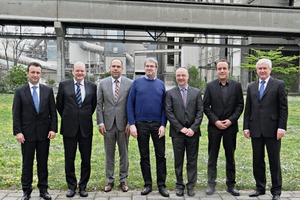  Gastgeber und Referenten der Dyckerhoff Weiss Betonwerkstein-Tagung 2016 (v. r. n. l.): Martin Möllmann, Andreas Kruse, Dr. Karl-Uwe Voß, Dr. Marcus Paul, Harry Schwab, Prof. Dr. Andreas Gerdes und Christian Bechtoldt 