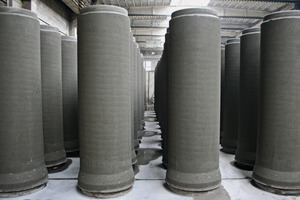  These drain pipes concreted 24 hours previously appear in rank and file – an important product field of Betonika Plus 