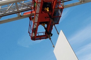  Fig. 12 A panel hanging from crane in Techrete‘s yard. 