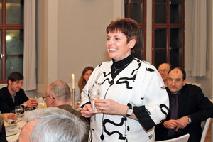  Geschäftsführerin Anett Mysliwiec begrüßte die Teilnehmer zur Abendveranstaltung auf Schloss Ettersburg<br /> 