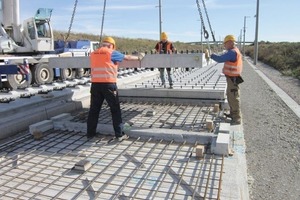  Laying of the switch-support slabs based on the FF Bögl system at the overtaking stations Eischleben and Ilmenau-Wolfsburg  