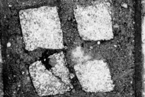  Fig. 14 Paving block with embedded granite in Büsum/Germany at 1935 [Betonsteinzeitung 6/1965].Abb. 14 Betonpflasterstein mit einbetonierten Granit-steinen in Büsum um 1935 [Betonsteinzeitung 6/1965]. 