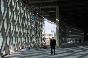  3Interior view of the atrium with the author of the article 