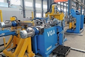  Mithilfe der Gitterträger-Schweißanlage VGA 215 werden die Gitterträger in den ­benötigten Höhen und Längen automatisch produziert und entsprechend zugeschnitten 