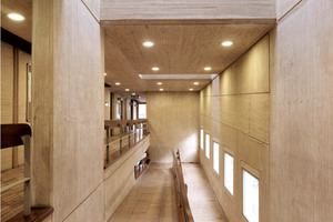  The stair case and the hallways of the Alianza Francesa: The exposed concrete is colored with yellow pigments from the Lanxess Bayferrox range 