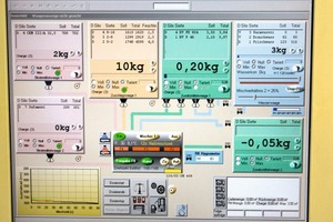  Fig. 2 Control software indicates the moisture value of the various aggregates in the yellow box. 