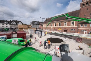  Bei der Neugestaltung der Busflächen wurde ein Spezialbeton mit photokatalytischer Wirkung eingesetzt 