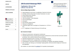  Eine der überarbeiteten Produktseiten auf der Webpräsenz von J. D. Neuhaus  