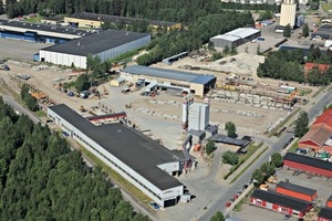  Aerial view of the ­Lujabetoni precast plant Hämeenlinna-Kantola, Finland 