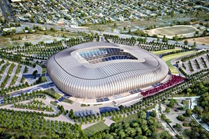  Panoramic view of the Football stadium of Monterrey 