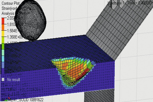  VSI simulation of falling rocks on a protective layer made of absorption concrete 