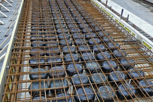  Cobiax void formers inserted in the formwork and ready for concrete placement  