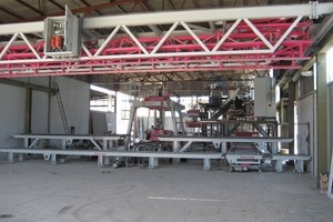  Fig. 1 Turning system to convey the hardened concrete products to the transfer unit. 