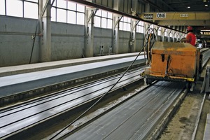  View of the prestressed concrete floor-slab production line 