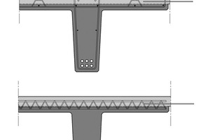  Fig. 7 Comparison between a conventionally reinforced double-T slab (top) and a steelfiber-reinforced double-T slab (bottom).       