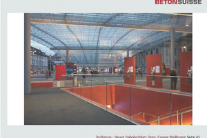  Bernmobil bus stop built in red concrete adjacent to Bern central station 