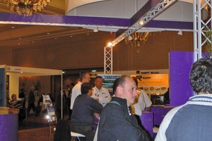  Fig. 1 A small exhibition accompanies the conference. Premium sponsor was Columbia Machine, Inc., silver sponsors were Rampf Formen and Piorotti.  