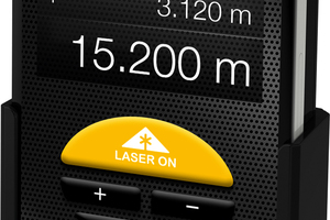  Fig. 9Even this solution is commercially available already: the iPhone becomes an accurate laser distance meter when attaching a laser device and using an appropriate app 