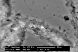  Abb. 6 ESEM-Aufnahmen der Grenzfläche zwischen hydratisierendem Zement und MS [11]. 