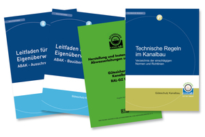  → 2 The comprehensive range of information materials published by the Gütegemeinschaft Kanalbau includes guidelines for internal quality control, the Quality and Test Regulations and the brochure on the technical rules for sewer construction. 